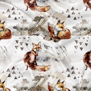 Printed Minky Fabric fox Print - minky fabric by the yard