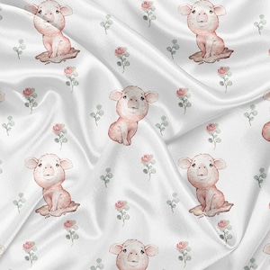 Printed Minky pig Print - minky fabric by the yard