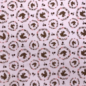 100% quilting woven pink squirrel