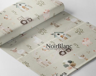 Fabrics - 18 differents type of fabric - Print Farmhouse with sage background