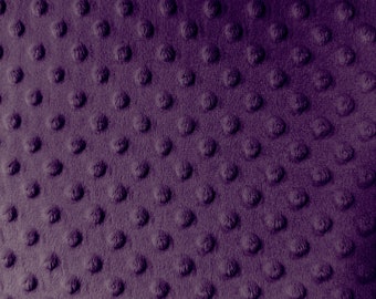 Minky dot fabric purple plum - Dimple Minky - Embossed Fabric