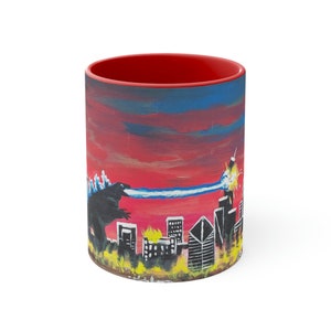 Godzilla in Chicago! - Accent Coffee Mug, 11oz