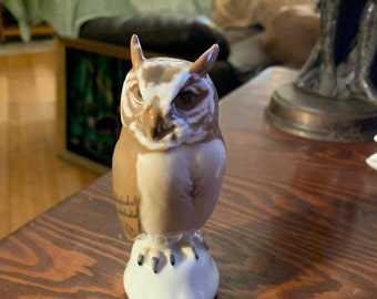 Vintage Bing & Grøndahl Owl Figurine made in Denmark Collectibles fine bone china display farmhouse mid century