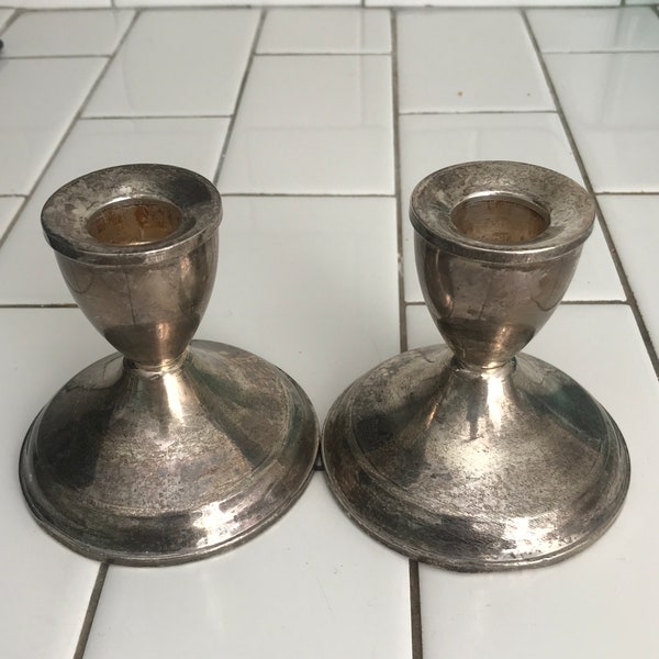 Vintage Sterling Silver Candlestick holders collectible elegant dining wedding bridal shower display Duchin Creation