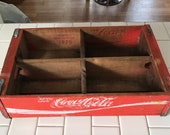 Vintage Coca Cola Wooden Crate Full size double handle display storage garage farmhouse collectible display 1979 Chattanooga