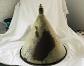 Vintage Gigantic funnel or farmhouse barn light fixture added threaded pieces for light fixture Rustic Display Collectible Inudstrial decor