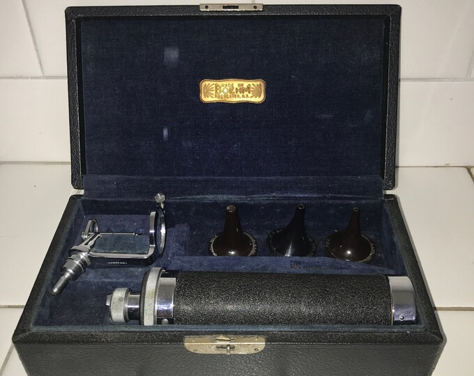 Vintage Otoscope Medical Device to Look in Ears in Original Latching