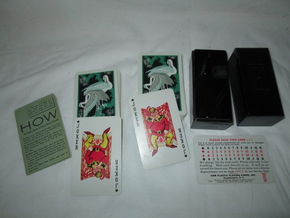 vintage 1947 kem cards art deco pattern kem bakelite box etsy