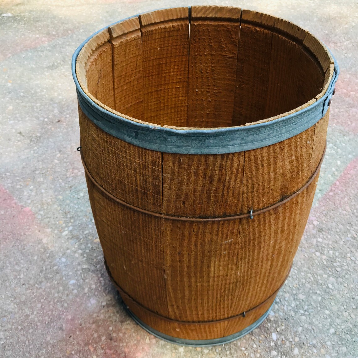 Vintage Nail Barrel Wooden Storage Farmhouse Bird Seed Dog Etsy