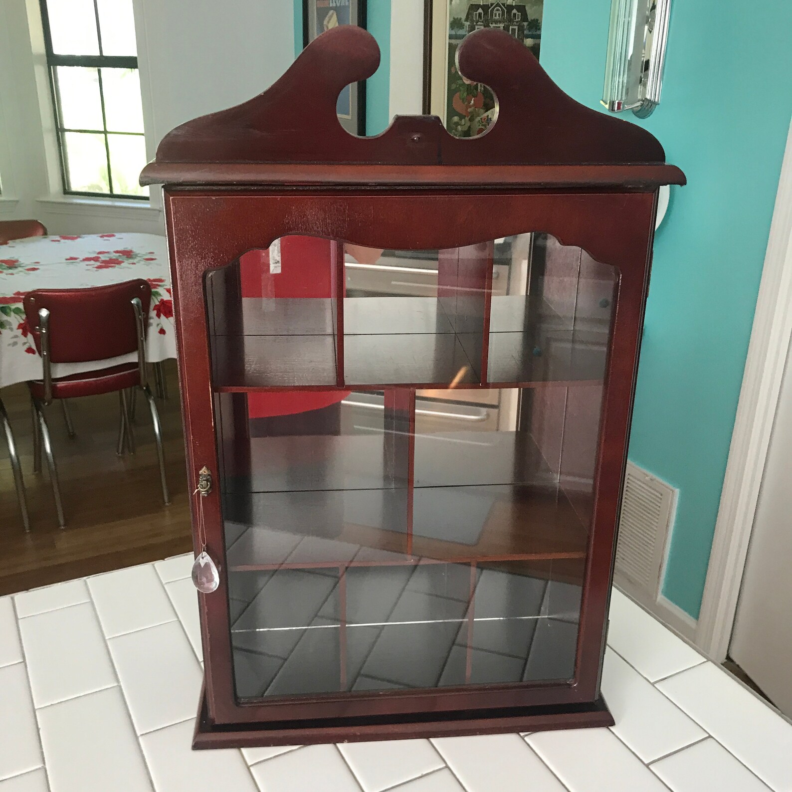 Vitrina vintage colgante de pared o puerta principal de vidrio | Etsy