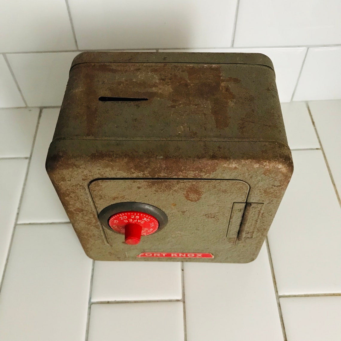 Vintage Large Metal Toy Combination Bank Fort Knox Printed on Etsy