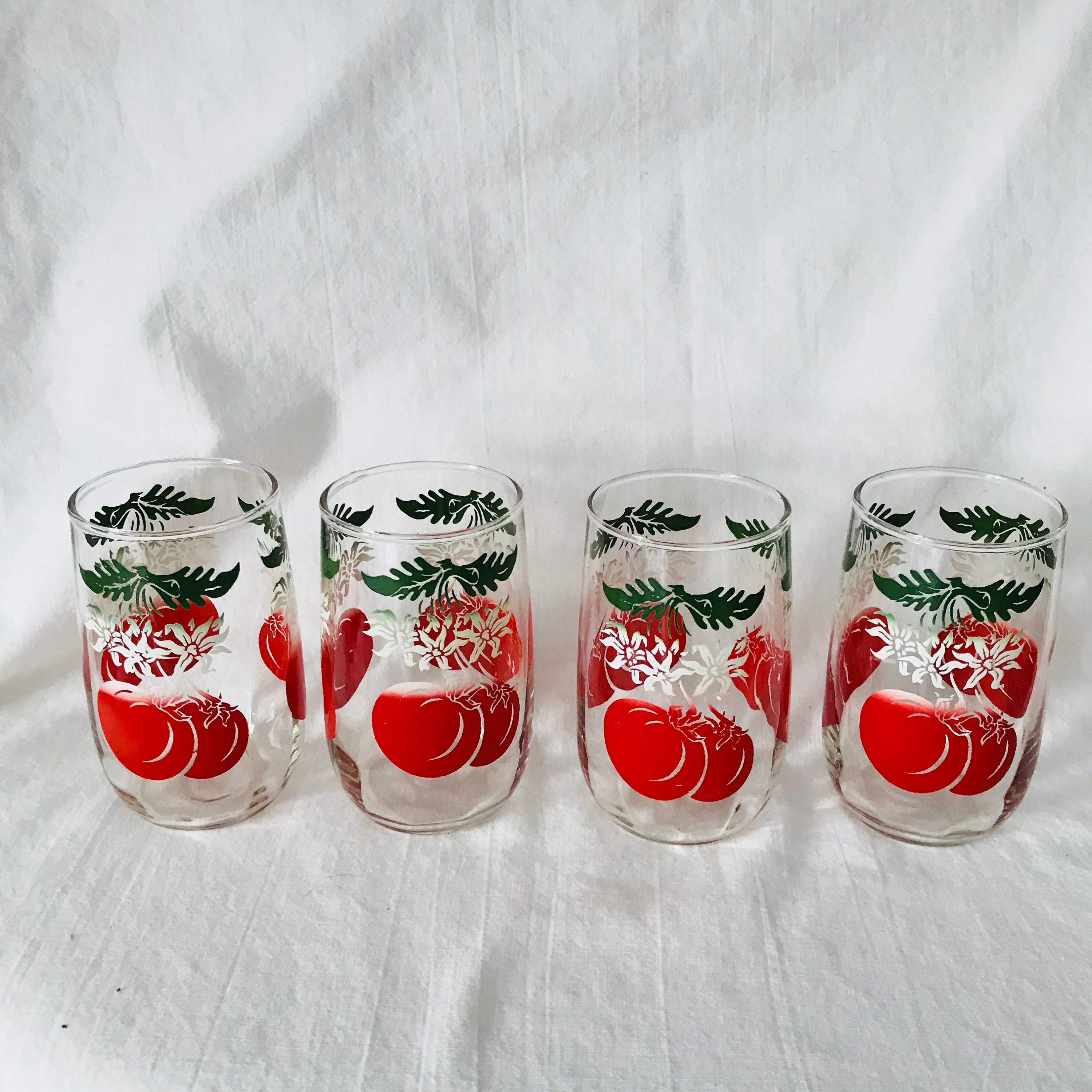 Vintage 1950's set of 4 glass juice glasses 6 oz farmhouse Etsy