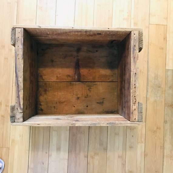 Vintage Wooden Crate Heavy Duty Large Sturdy Reinforced Ends and