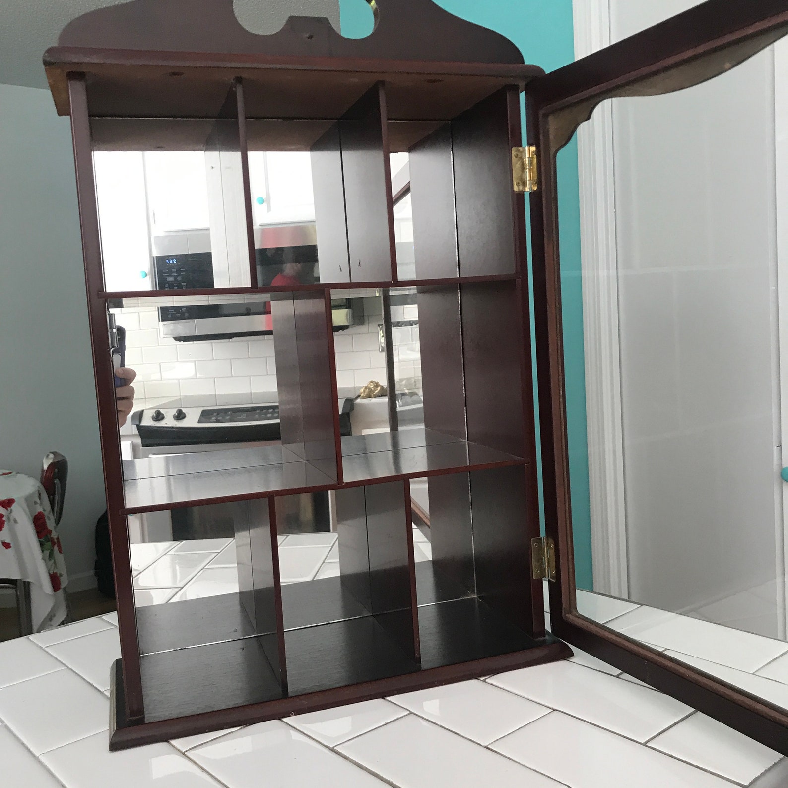 Vitrina vintage colgante de pared o puerta principal de vidrio | Etsy