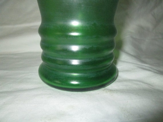 Vintage Mary Gregory Vase Green Satin Glass Vase Beautiful Etsy