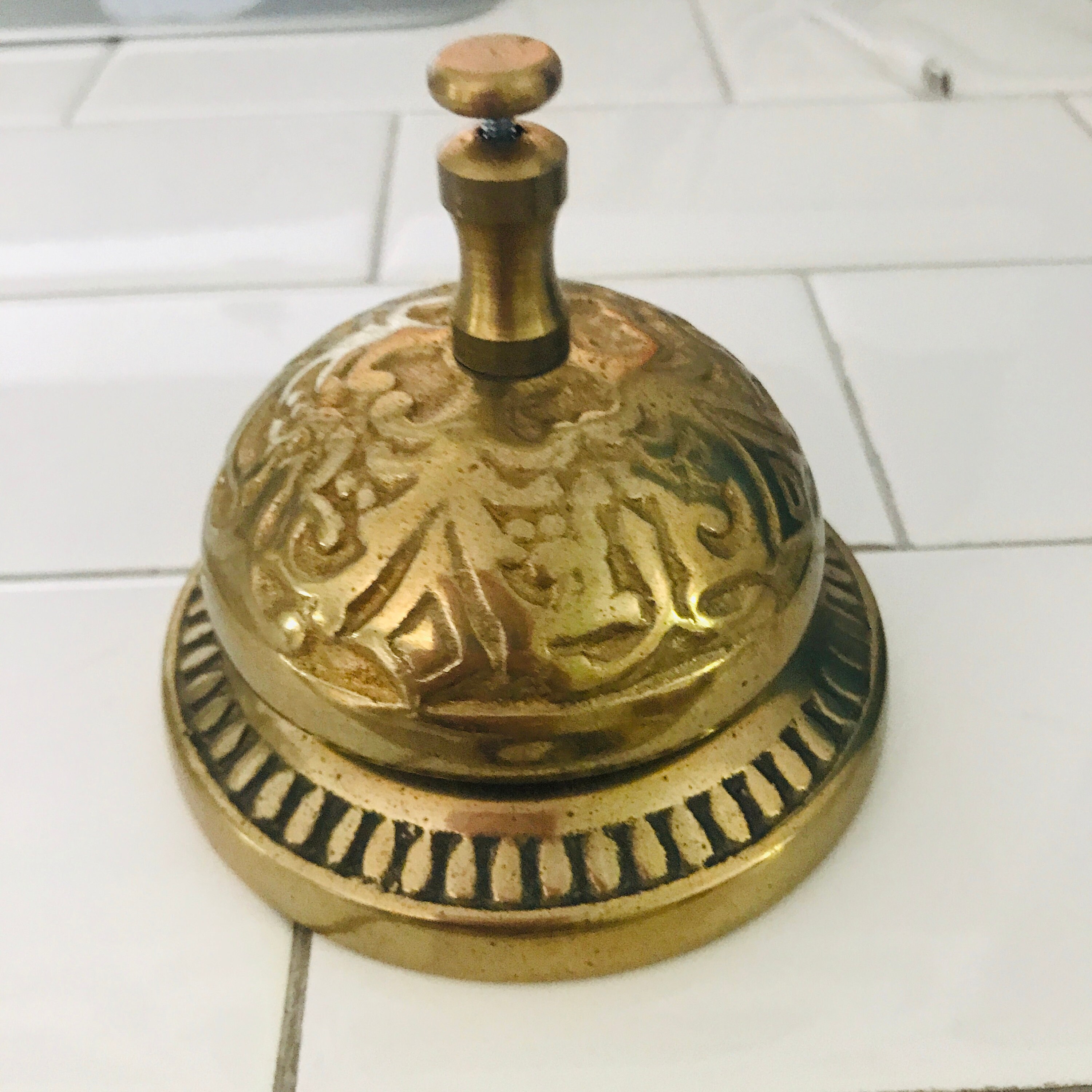 Vintage brass cheap counter bell