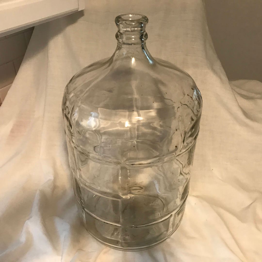 Vintage CRISA 5 Gallon 18.9 Liters Clear Glass Water Bottle Jug