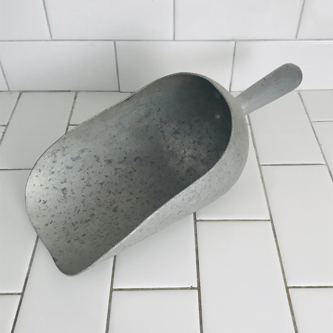 Vintage Large Scoop Galvanized Metal Scoop Primitive Store Restaurant
