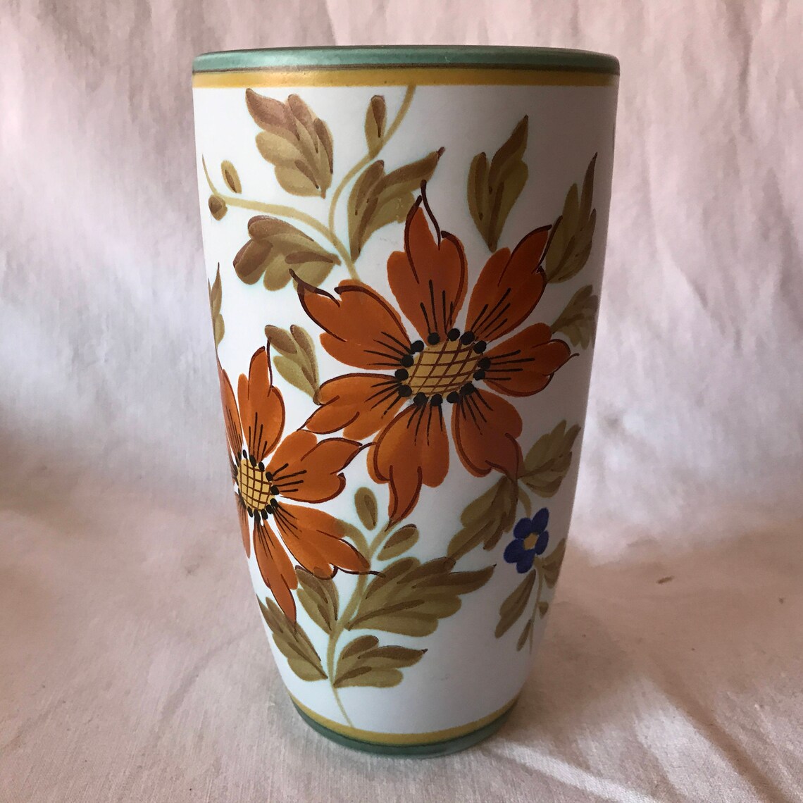 Mid Century Flora Gouda Holland Hand painted Pottery Vase with Etsy