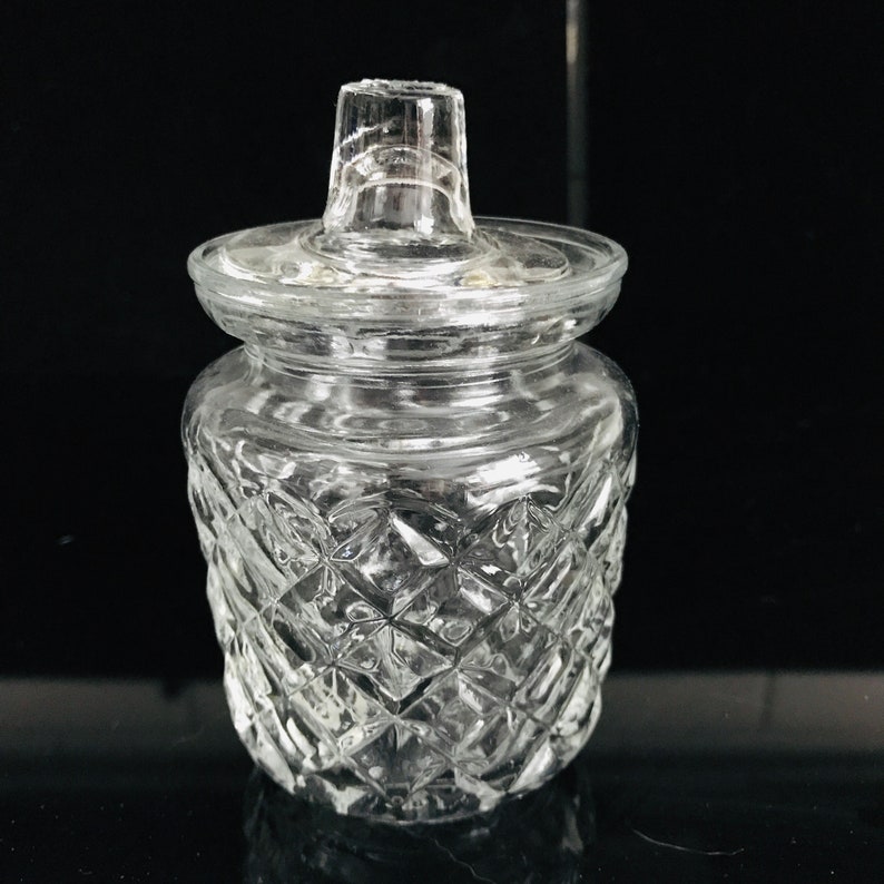 Vintage Jelly jar dish tabletop jelly server with spoon cut image 1