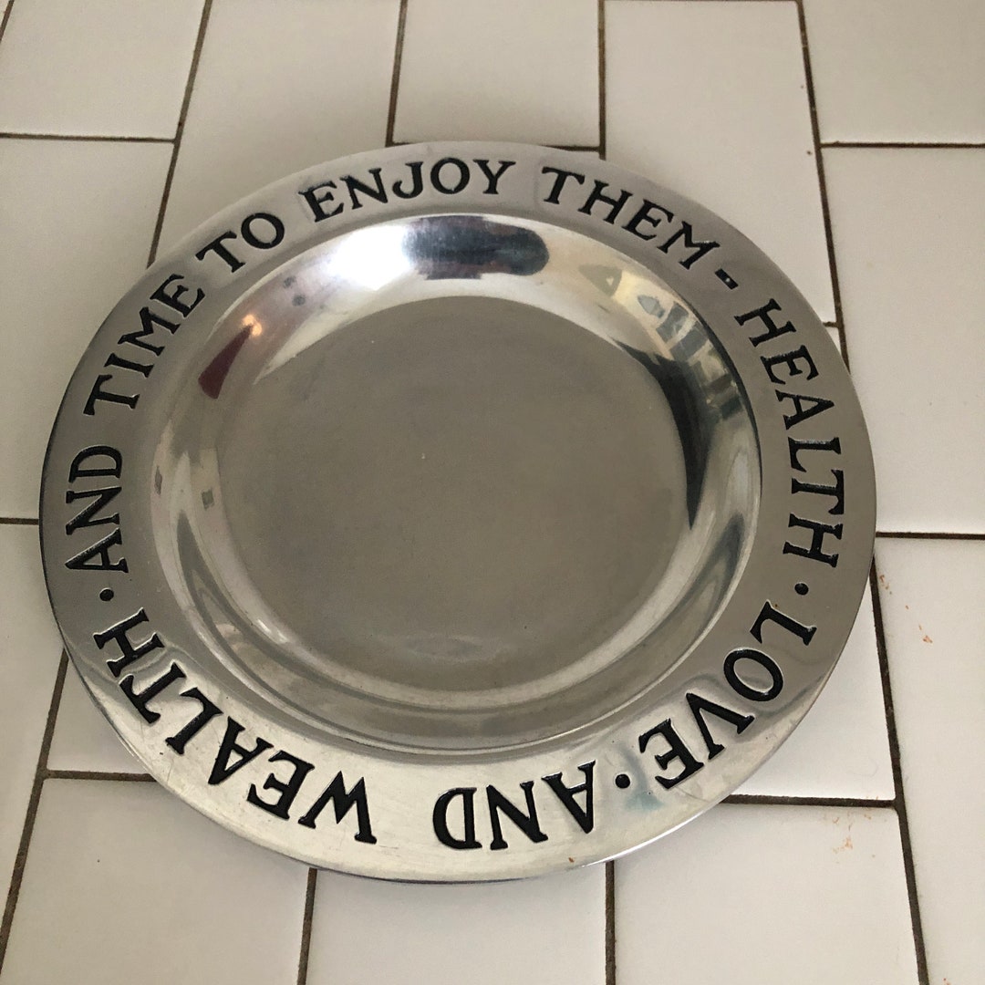 Pewter Shallow Bowl Plate RWP Handcrafted in the USA Health Etsy