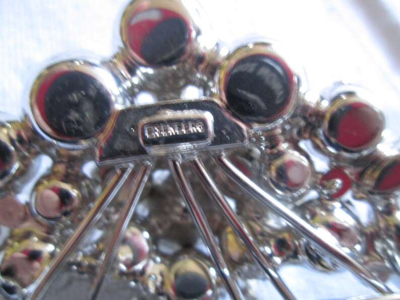 Most Beautiful Large Rhodium Plated Eisenberg Ice Brooch Rhinestones Large Fantastic Pin Signed Jewelry WOW Piece Wedding Evening Jewelry