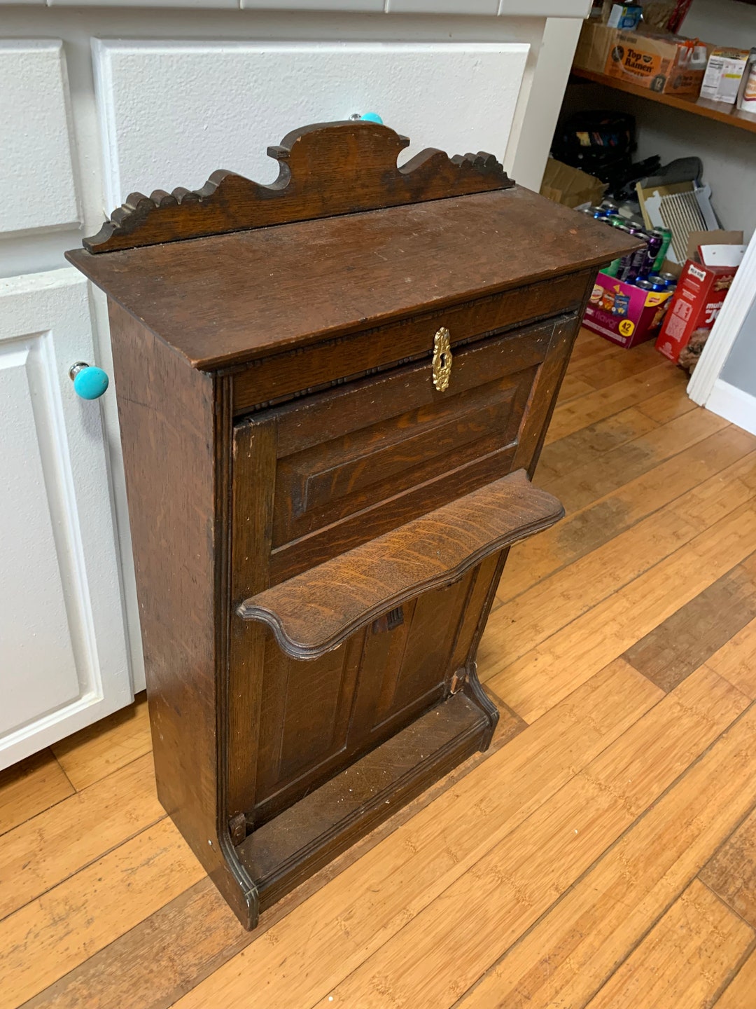 Antique Salesman's Sample Murphy Bed All Wooden Drop Down Front Dolls