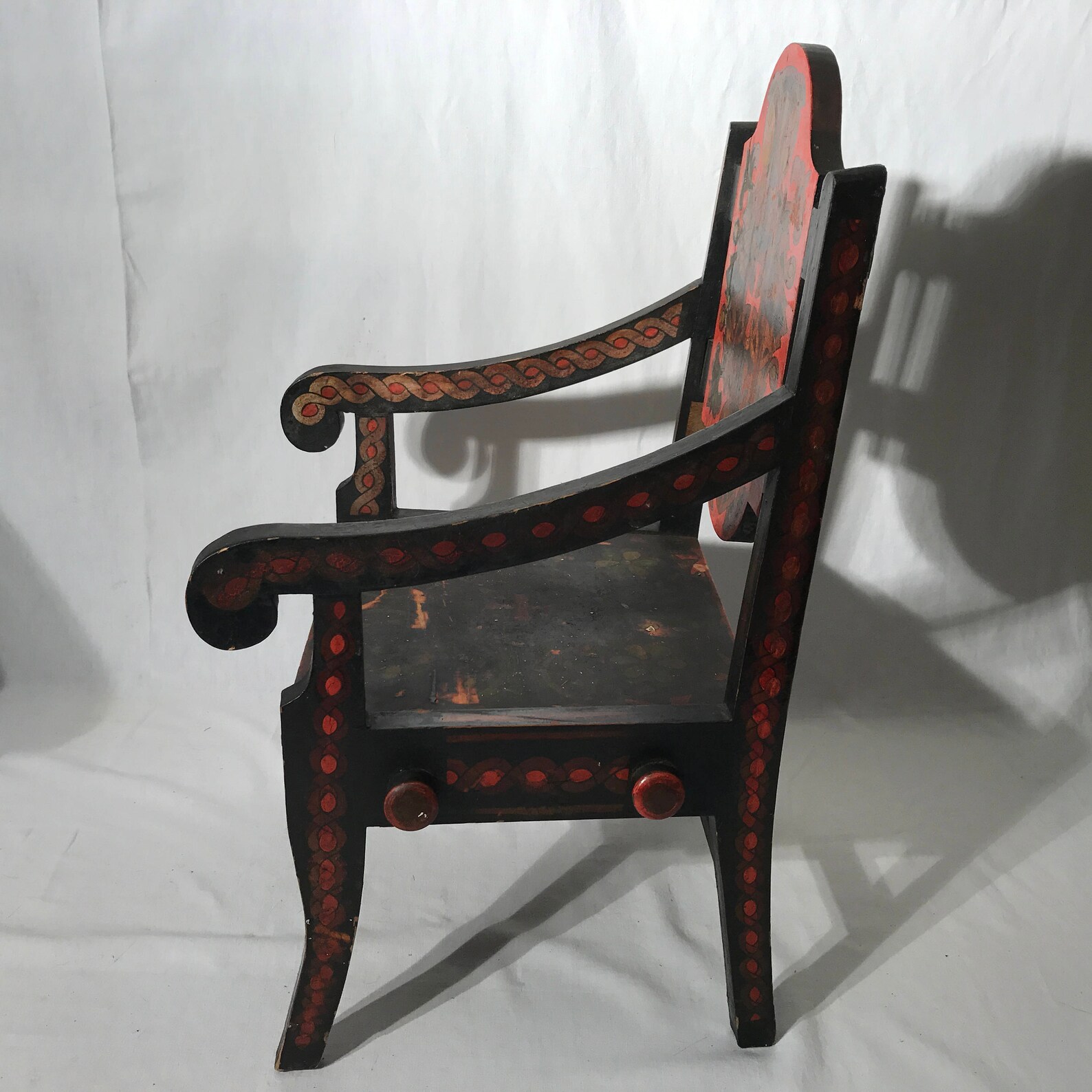 Antique Folk Art Wooden Child's Chair 1880's90's Etsy