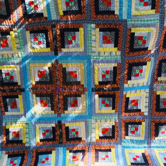 Fantastic Hand Made Quilt Queen Size 86 X 93 Very Nice Condition
