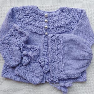 Hand Knit Baby Layette Set: Vintage Style, Superfine Acrylic, 0-3 Months