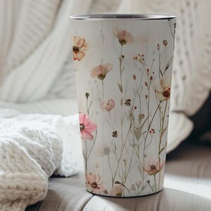 Wildflower Floral Tumbler: Insulated Stainless Steel Travel Mug