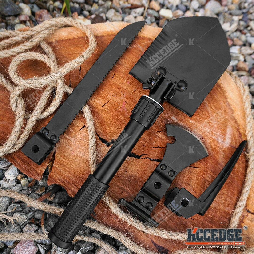 Multiuse Survival Tool Shovel Axe Hammer Saw Pick Compass Etsy Ireland