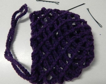 Stylish Crochet Hair Bun Covers for Dancers - Purple