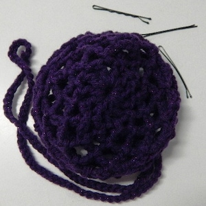 Stylish Crochet Hair Bun Covers for Dancers - Purple
