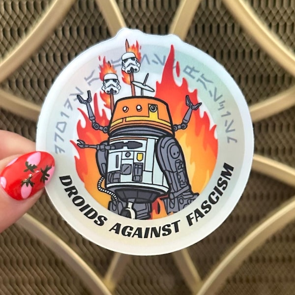 Star Wars Sticker - Droids Against Fascism - Chopper Rebels