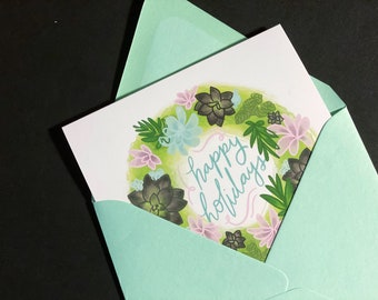 Succulent Holiday Cards