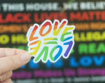 Love is Love Sticker, LGBTQ Pride