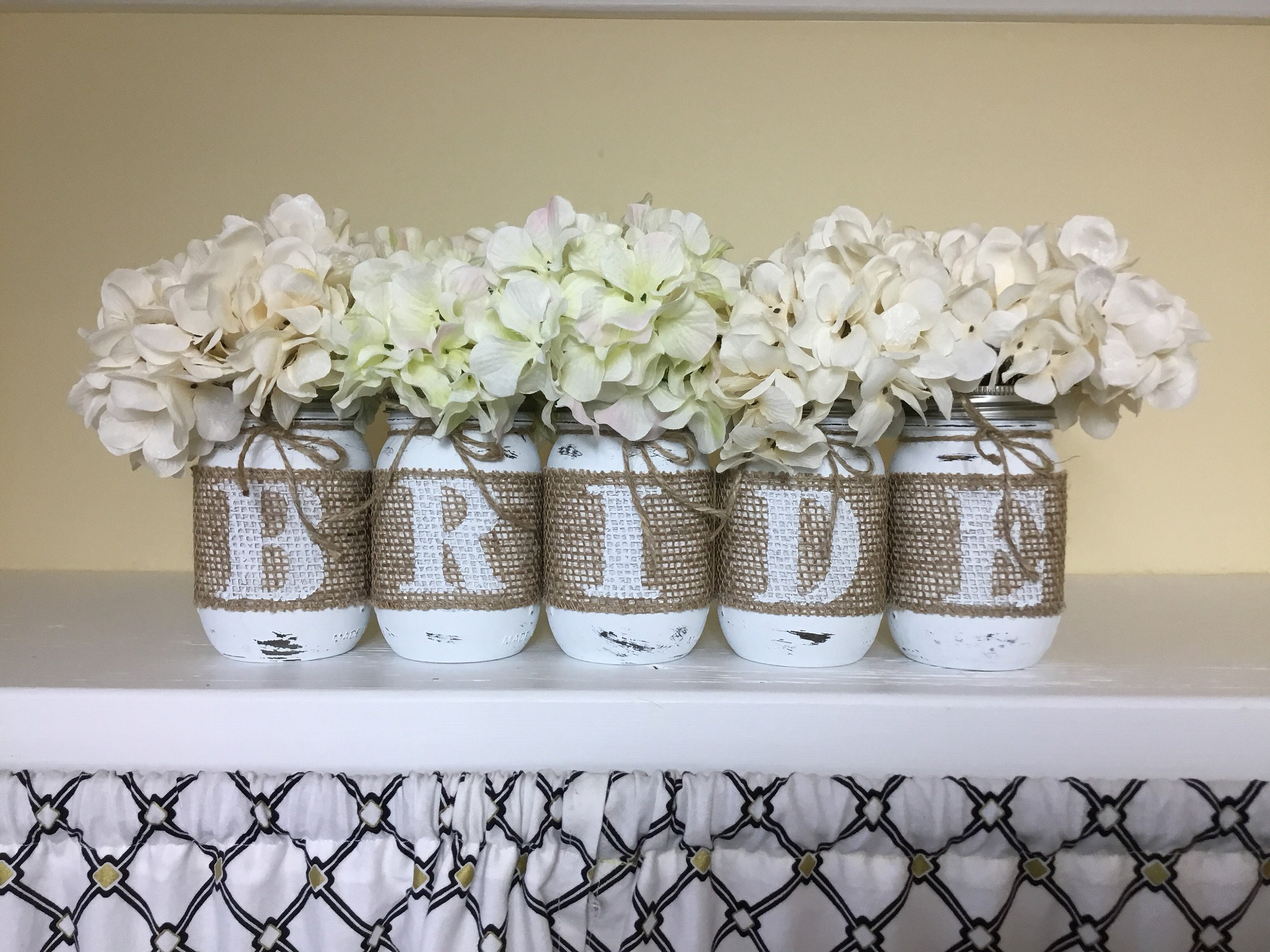 Burlap Wedding Decor Bridal Shower Mason Jars Rustic ...