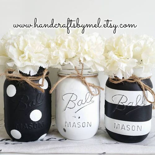 Pink Mason Jar Set Etsy