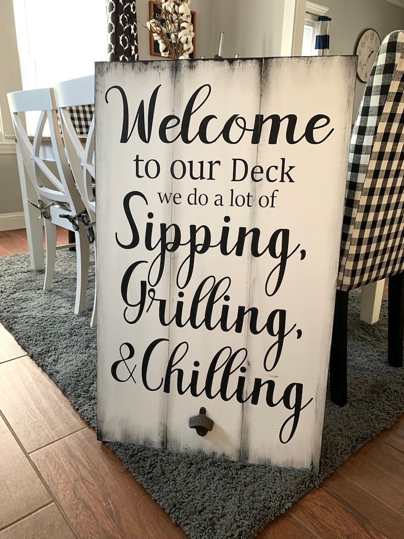 Large Deck or Patio Sign to Our Deck We Do a Lot of Etsy