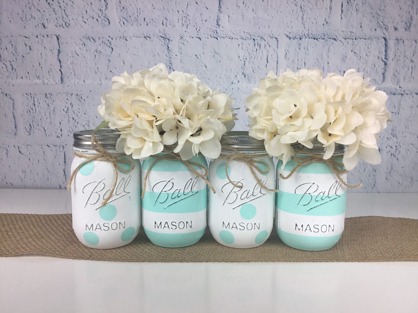 Mint Green Baby Shower Centerpieces Mint Green Party Decor Etsy