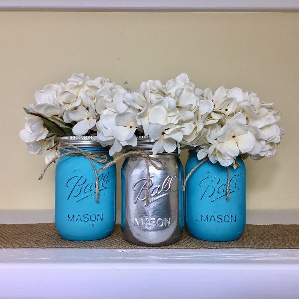 Turquoise Mason Jar Etsy
