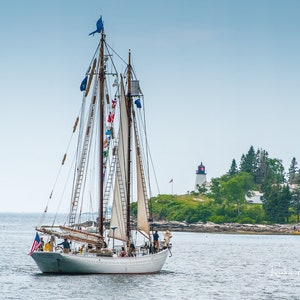 Bowdoin Schooner at Burnt Island Light, Boothbay Harbor