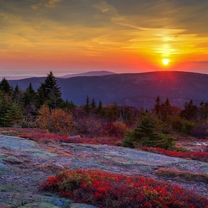 Sunset from Blue Hill Overlook on Cadillac Mountain