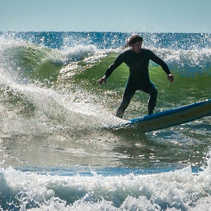 Surfing at Higgins Beach