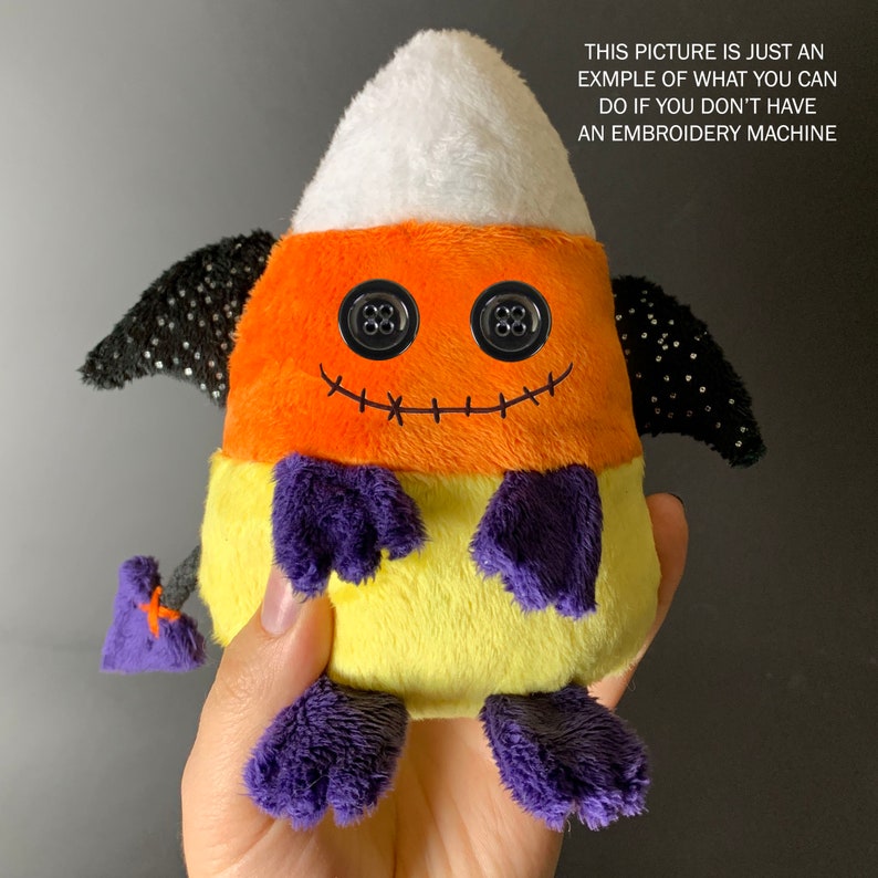Demon Candy Corn Plush Pattern PDF -Cute Halloween Stuffed Animal Sewing Pattern Halloween Craft Tutorial Demon Plushie Pattern for Sewing image 8