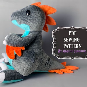 Raptor Plushie Pattern PDF- Dinosaur Stuffed Animal Pattern Plush Sewing Pattern Fantasy Plush Toy Tutorial Animal Stuffie Digital Download