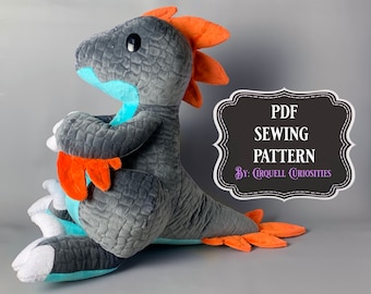 Patrón de peluche de raptor en PDF - Patrón de dinosaurio de peluche - Patrón de costura de peluche - Tutorial de peluche de fantasía - Descarga digital de peluche de animal