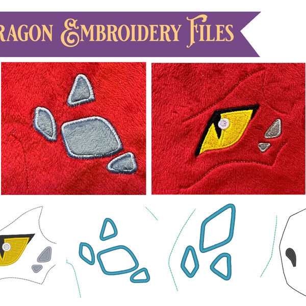 Dragon Peluche Broderie Fichiers et PDF - Broderie et Applique à utiliser avec Dragon Peluche Motif de Couture Téléchargement Instantané Dragon Peluche Jouet