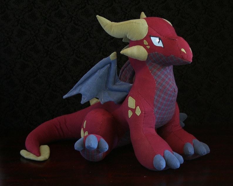 Dragon Stuffed Animal Pattern PDF Dragon Plushie Sewing Etsy